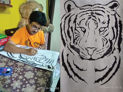 Drawing & Painting (Tiger Face) art artist drawing illustration painting sketching