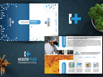 Brochure Design - Health Plus Pharmaceutical 2021 design brand branding branding design brochure creative graphic design illustration marketing typography vector
