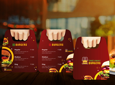 Menucard Design - Take Away Burgers brand brand design branding creative design graphic design hotel illustration marketing menu menu card menu card design restaurant typography vector