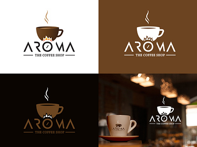 Logo Design - Aroma - The Coffee Shop branding creative creative designer design designer graphic design illustration logo logo design marketing typography vector