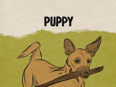Cachorrito dog illustration midcentury