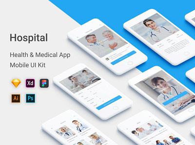 Hospital-Health & Medical Mobile App design health care health insurance illustration medical design medical logo ui vector web website website concept