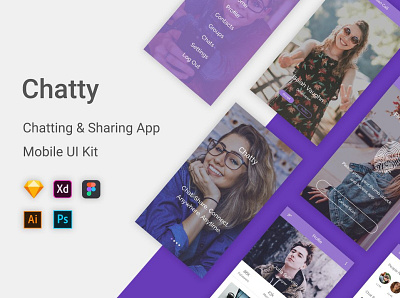 Chatty - Chatting & Sharing App app branding chat app chatting design design app illustration sharing website website concept