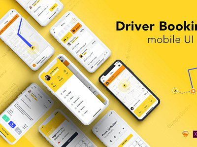 Driver Booking UI Kit for Taxi app app design bookings car design design app driver app illustration taxi app vector web website concept