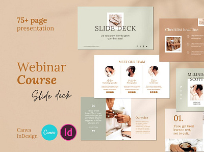 Slide Deck / CANVA, INDD / Elegant app app design branding design illustration web website website concept