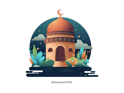 Mosque illustration branding cool eid eidmubarak flat illustration illustrator mosque ramadhan simple ui