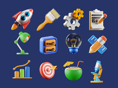 3D rendering of various objects 3d 3d illustration animation graphic design illustration ui uiux