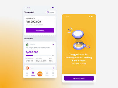 Transaction Mobile Apps - Pay later Platform design paylaterplatform transaction ui ux