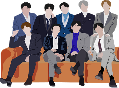 Super Junior 15th walk together 15th animation anniversary boyband handsome illustration kpop redbubble super junior superjunior together vector vector illustration walk years