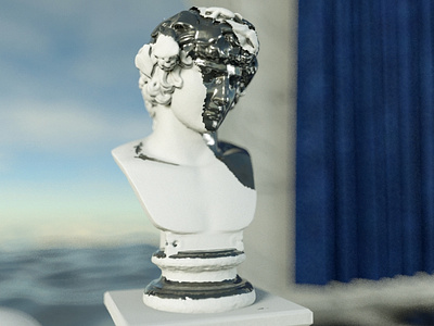 Fantasy rendering of david sculpture.