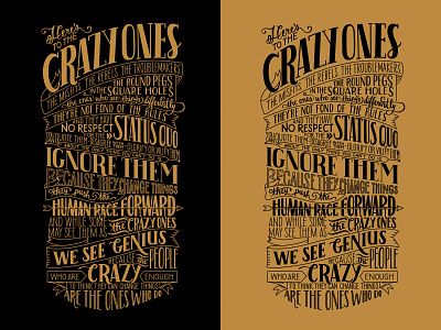 Here's To The Crazy Ones Lettering design illustration lettering typography