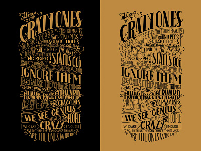 Here's To The Crazy Ones Lettering