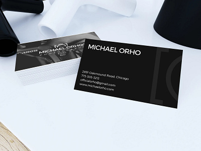 Michael Orho business card art branding business business card business card design businesscard design flat illustration illustrator line logo mockup photographer photography typography vector