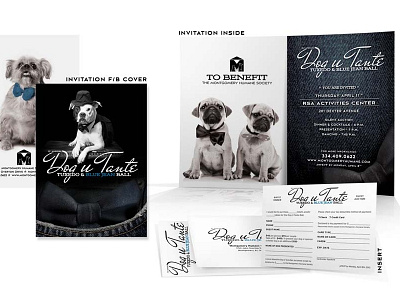 Dog U Tante Ball 2013 charity invitation mailer print design