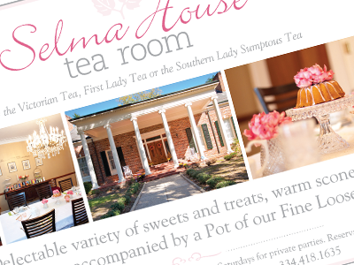 Selma House Tea Room advertisement design print