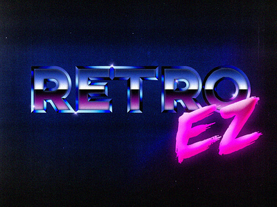 RetroEZ 80's Chrome branding design logo minimal typography