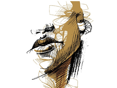 Face design fantasy fashion graphic icon illustration print sketch vector