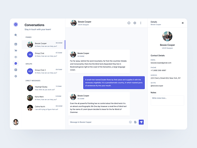 Scrolt: Dashboard Conversations Page chat clean conversations design figma ui webdesign