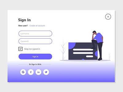 Sign In Desktop sign in sign in form sign in page sign in screen sign in ui signup ui vector web