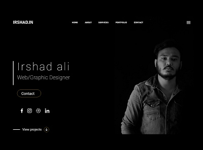 Portfolio dark theme dark ui design portfolio portfolio design portfolio page portfolio site portfolio website portrait self social typography ui web