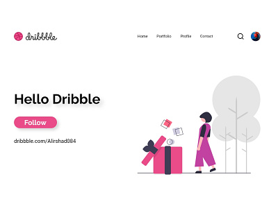 Hello Dribble adobe xd design dribble shot logo portfolio portfolio design portfolio website ui vector web website design