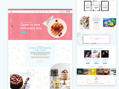Cake Bakery - Landing page branding design illustration logo portfolio portfolio design portfolio website ui vector web
