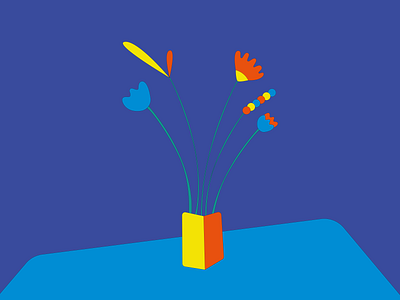 FLOWERS bright design digitalart flower flowers illustration illustrator minimalism still table vase vector