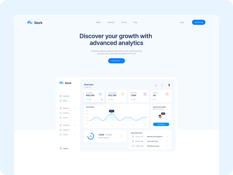 SaaS: Landing Page clean concept dashboard design figma firstshot flat homepage landing page modern pixel perfect ui ux