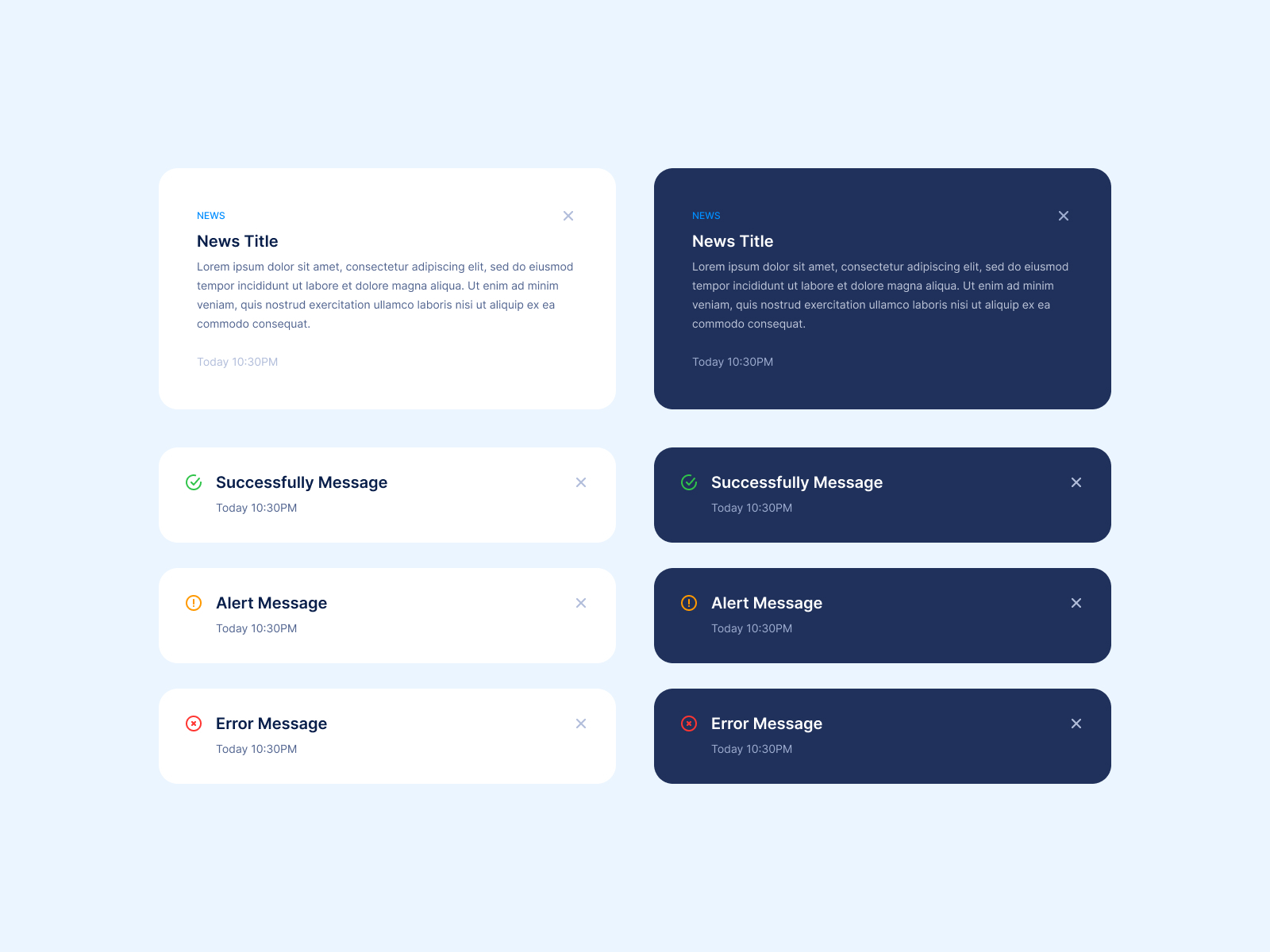 UI Components 02 Toast Messages by Eren on Dribbble