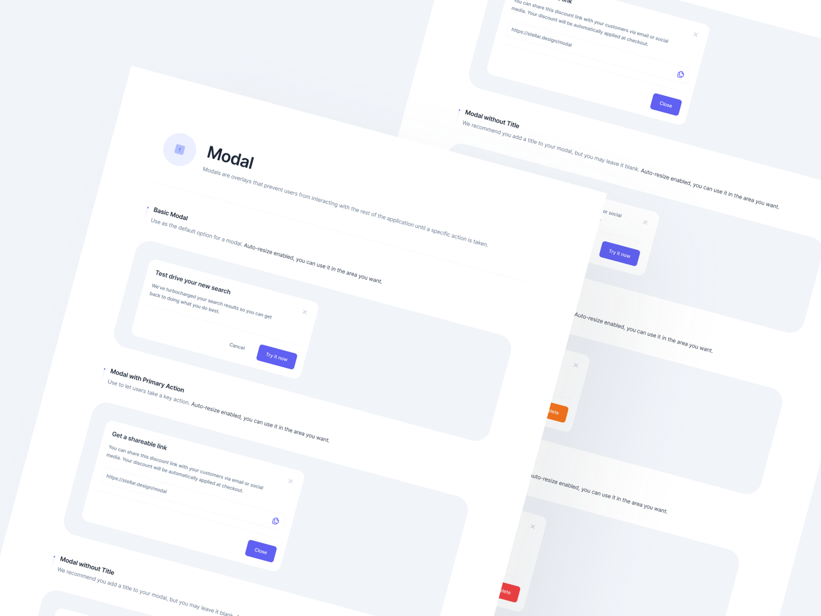 Stellar Design System: Modals by Eren on Dribbble