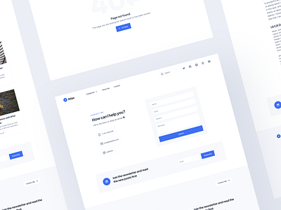 Personal Blog Template: Other Pages 404 404 page about about us page article page atlas blog blog template contact contact us page figma search result template web