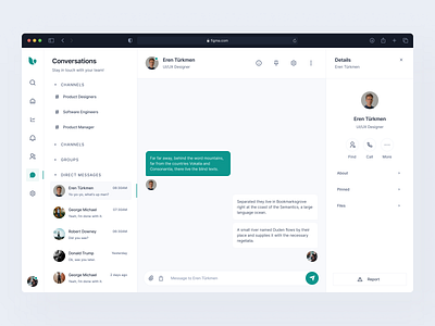 Dashboard: Conversations chat chat app clean clean design conversation dashboard dashboard ui eden figma message messaging messenger pixel perfect product design