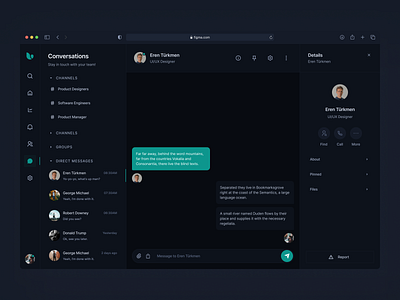 Dashboard: Conversations (Dark)