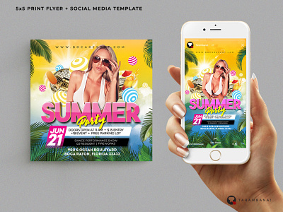 Summer Party Flyer design flyer instagram social media template
