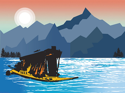 KASHMIR art branding design flat illustration illustrator kashmir minimal mountain ui