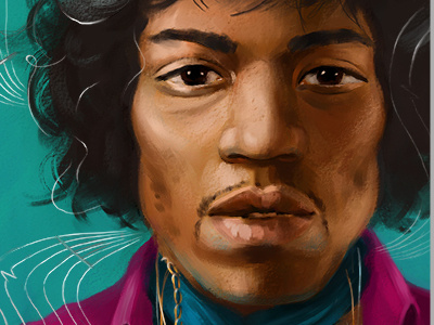 Jimi Hendrix andrea ramsey illustration art digital art illustration jimi hendrix portrait