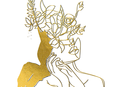 goldlineart aesthetic character character design design flower gold graphic graphic design illustration illustrator line line art lineart logo metallic minimalist photoshop vector art vectors wedding card