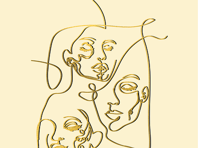 abstract gold line art