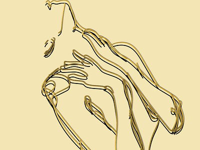 abstract line art gold