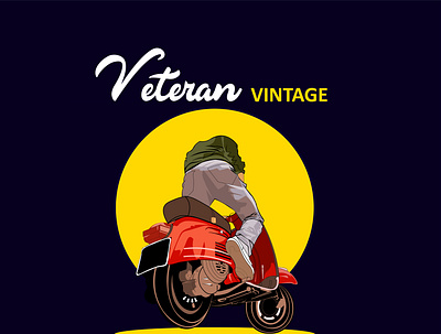 joss adobe illustrator animation design handmade icon illustration logo scooter simple typography vector art vector illustration vektor vespa veteran t shirt design