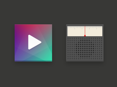 Icon (video,fm) icon radio ui video