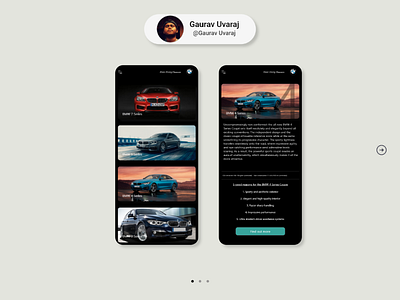 BMW App - Models page app black bmw car car booking e commerce gaurav green luxury car mobile ui ui design ux design