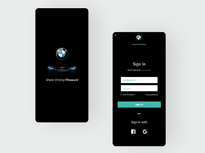 BMW App adobexd appdesign bmw car dribbble login mobiledesign onboarding uidesign uiux uiuxdesigner ux