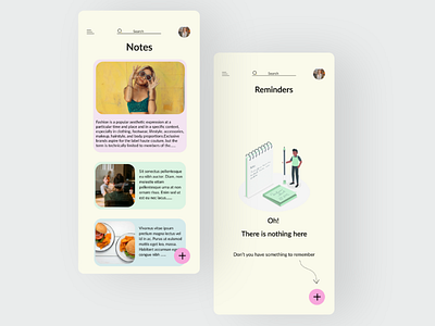 Notes App adobe adobexd blue figma green notes pink reminder soft colors to do ui uidesign uiux ux