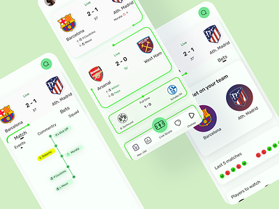 All Football - redesign allfootball barca barcelona dribbble figma football football app green mobileapp redesign ui ui design uiux