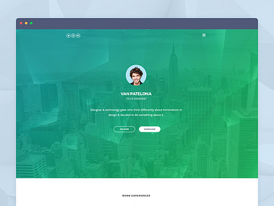 Vanpatelona - One Page Simple Creative Portfolio landing page ui