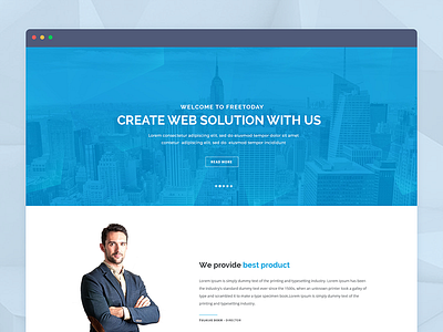 Freetoday - One Page Corporate Portfolio landingpage ui webdesign website