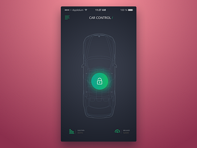 Car Control Preview apple car carinfo interfacedesign ios iphone minimal mobile smartcar ui uiux ux