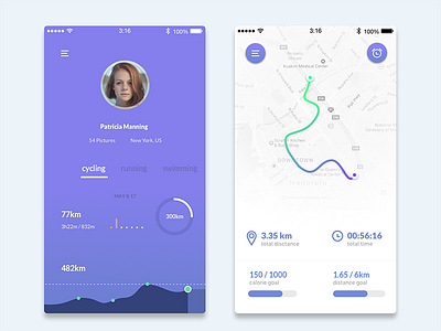 Dribbble Running Apps apple ios iphone mobile running tracking ui uiux ux