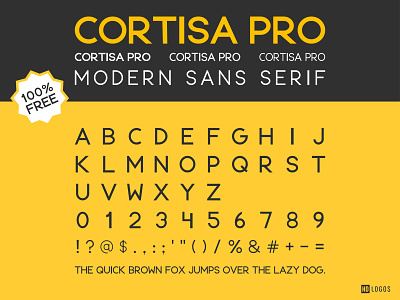 Cortisa Pro Sans Serif Typeface commercial corporate font font design free geometric lettering logo design modern professional sans serif typeface typography uppercase
